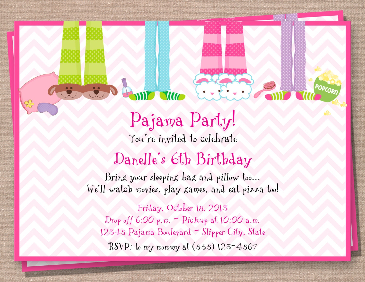Invitation De Partie De Pyjama Invitation De Sommeil Etsy Invitation De Partie De Pyjama Invitation De Sommeil Etsy