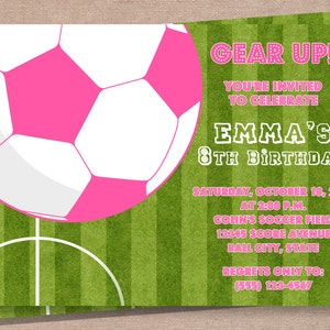 Girl Soccer Invitation - Soccer Birthday Invitation - Soccer Birthday - Soccer Party - Girl Birthday Invitation - Soccer Printable Invite