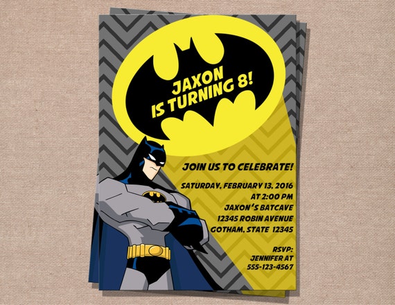 Invitation Enfant Batman Anniversaire Invitation Invitation Etsy Invitation Enfant Batman Anniversaire Invitation Invitation Etsy
