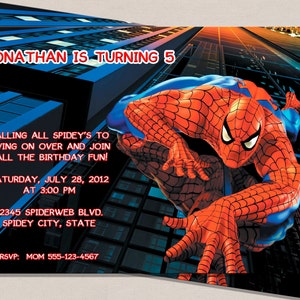 Spiderman Inspired Birthday Invitation - Superhero Invitation - Boy Birthday Invitation - Spiderman Printable Invitation - Kids Invitation