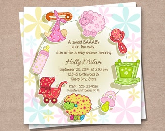 Baby Shower Invitation - Girl Baby Shower Invitation - Printable Baby Shower Invitation
