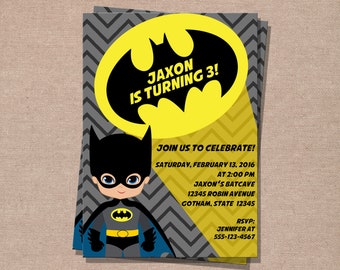 Superhero Birthday Invitation - Superhero Printable Digital File - Boy Birthday Invitation