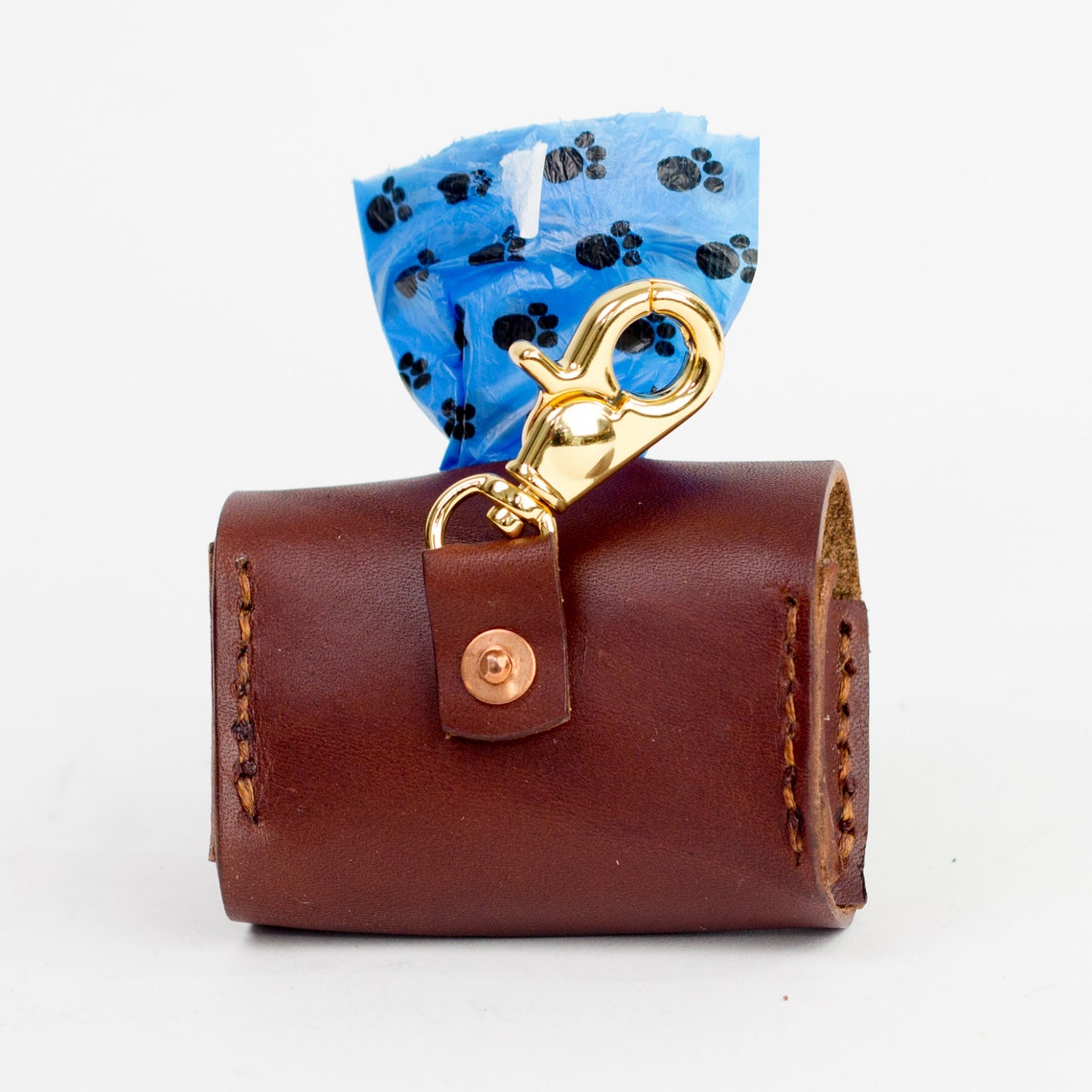 Poop Bag Dispenser Brown Leather Waste Bag Holder Dog Poop Etsy