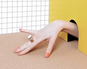 Modern Minimalist Sterling Silver Ring - Rose Gold - Geometric Design - Contemporary -  3d Printed - Solar Eclipse Ring