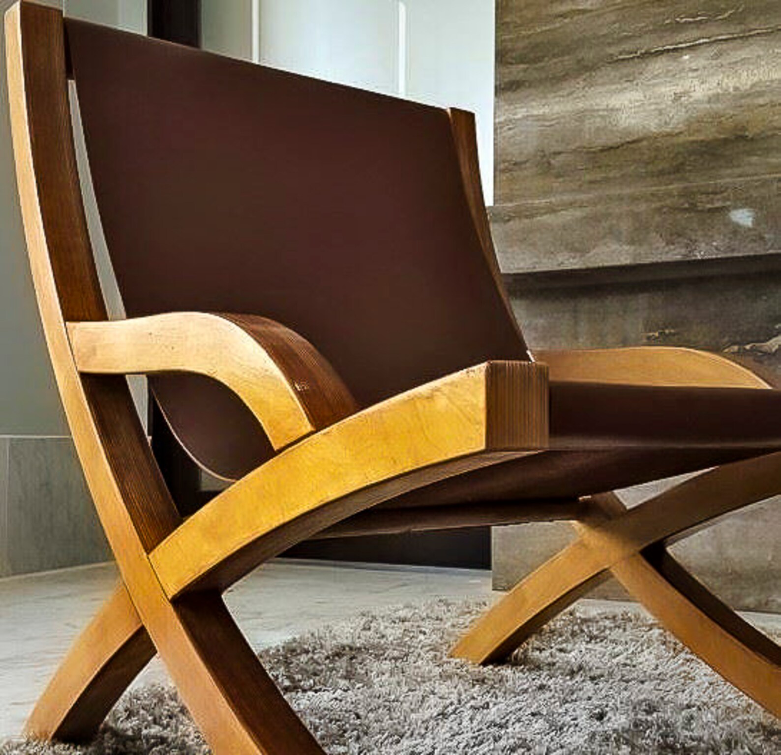 Leather Sling Chair Etsy