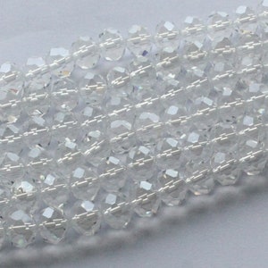 10mm Clear Crystal Faceted Rondelle Glas Kralen Een Streng, Gefacetteerde Crystal Glass Kralen
