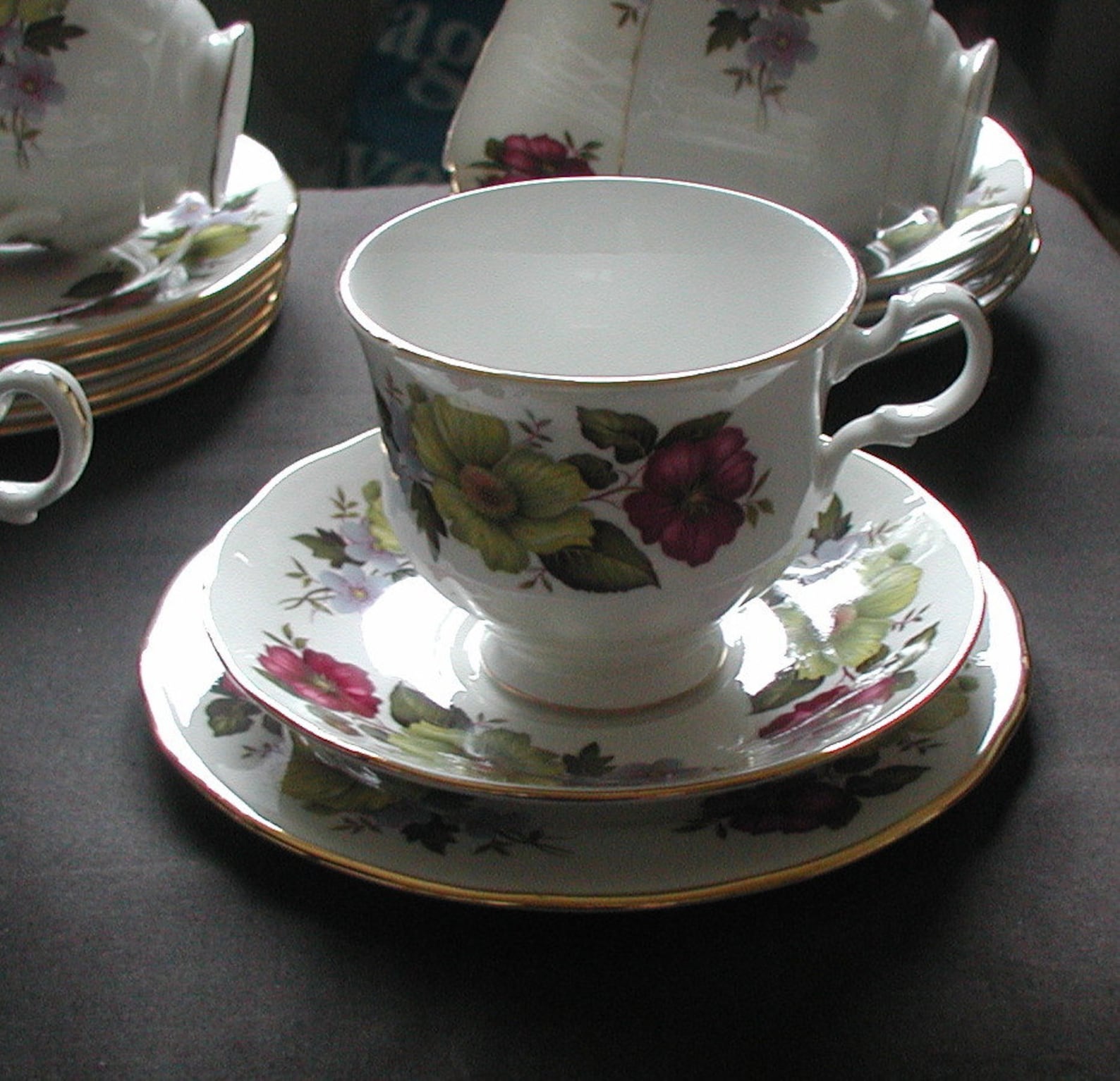 Vintage Gainsborough Fine Bone China English Tea Set Trio Etsy