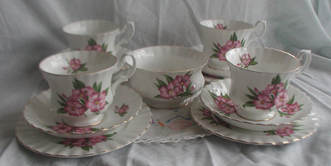 Vintage Richmond Bone China Pink Rose Design Tea Set Etsy
