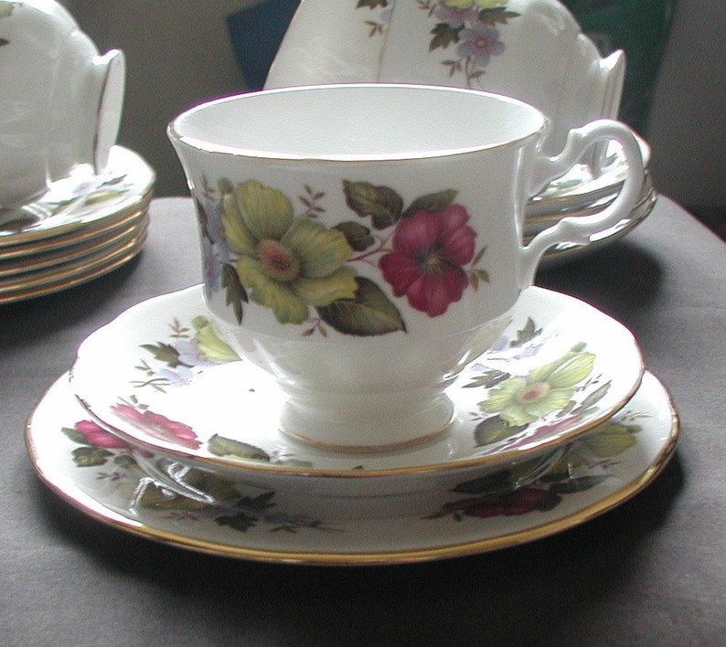 Vintage Gainsborough Fine Bone China English Tea Set Trio Etsy