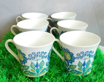 Figgjo Flint Norway Coffee Cup & Plate "Tor Viking" Pattern. Designed by Turi Gramstad Oliver.