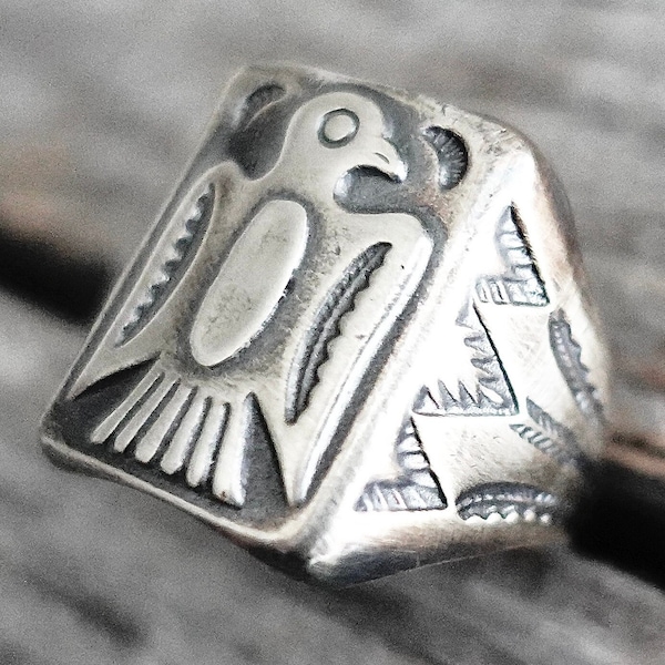 Men's Thunderbird Biker Ring Size 9.5 / Vintage Bell Trading Post Style