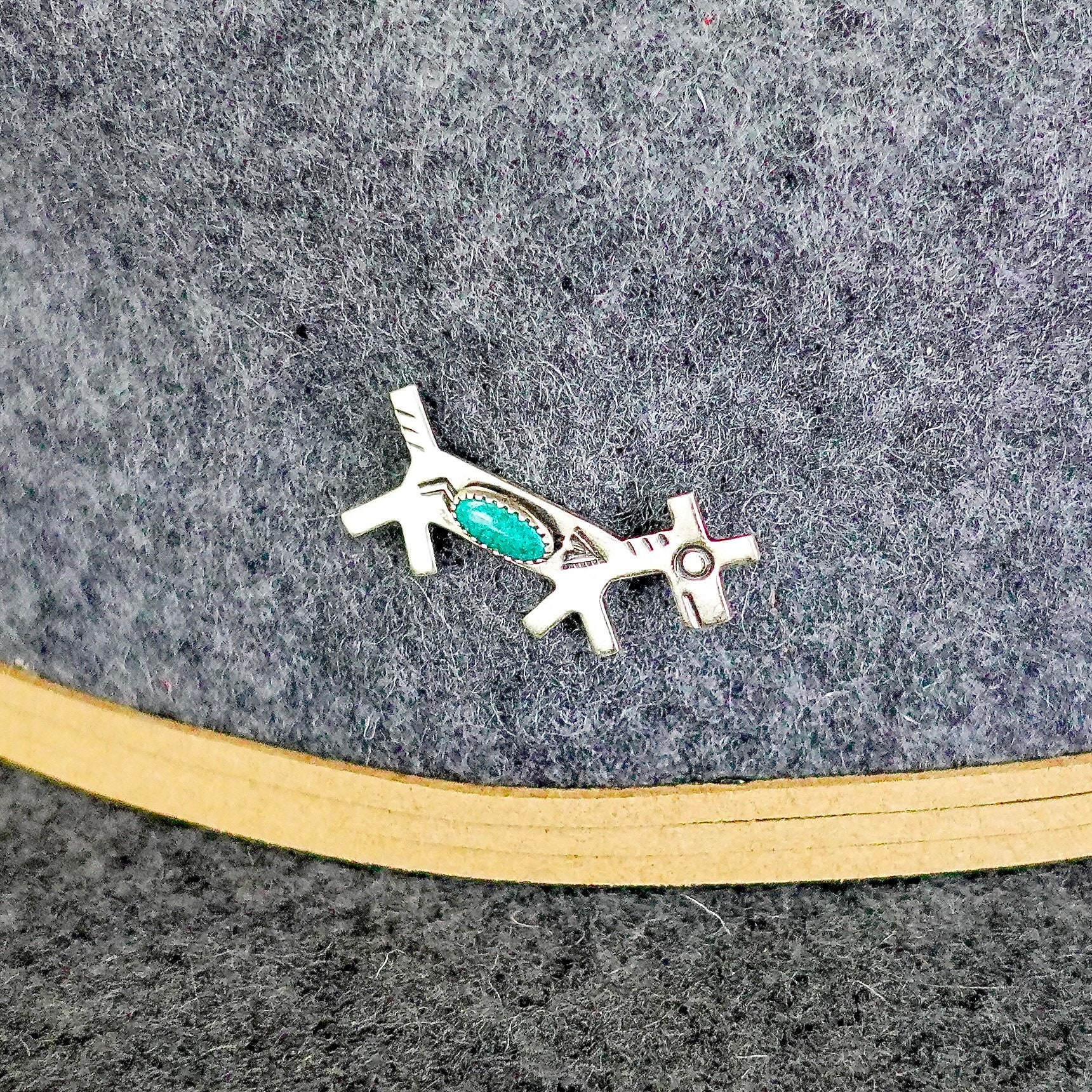 Fred Harvey Horse Pin Turquoise & Sterling Silver - Vintage 1930's