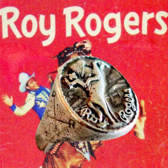 Vintage Roy Rogers Ring / Size 4.5 Sterling Silve… - image 2