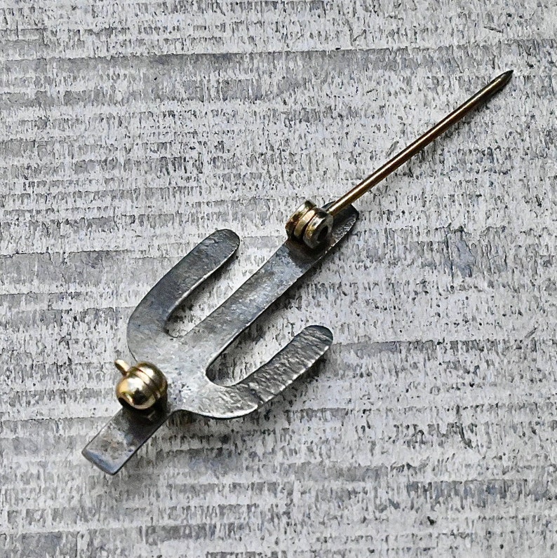 Cactus Pin Sterling /& Snake Eye Turquoise Vintage Navajo Silver Handmade
