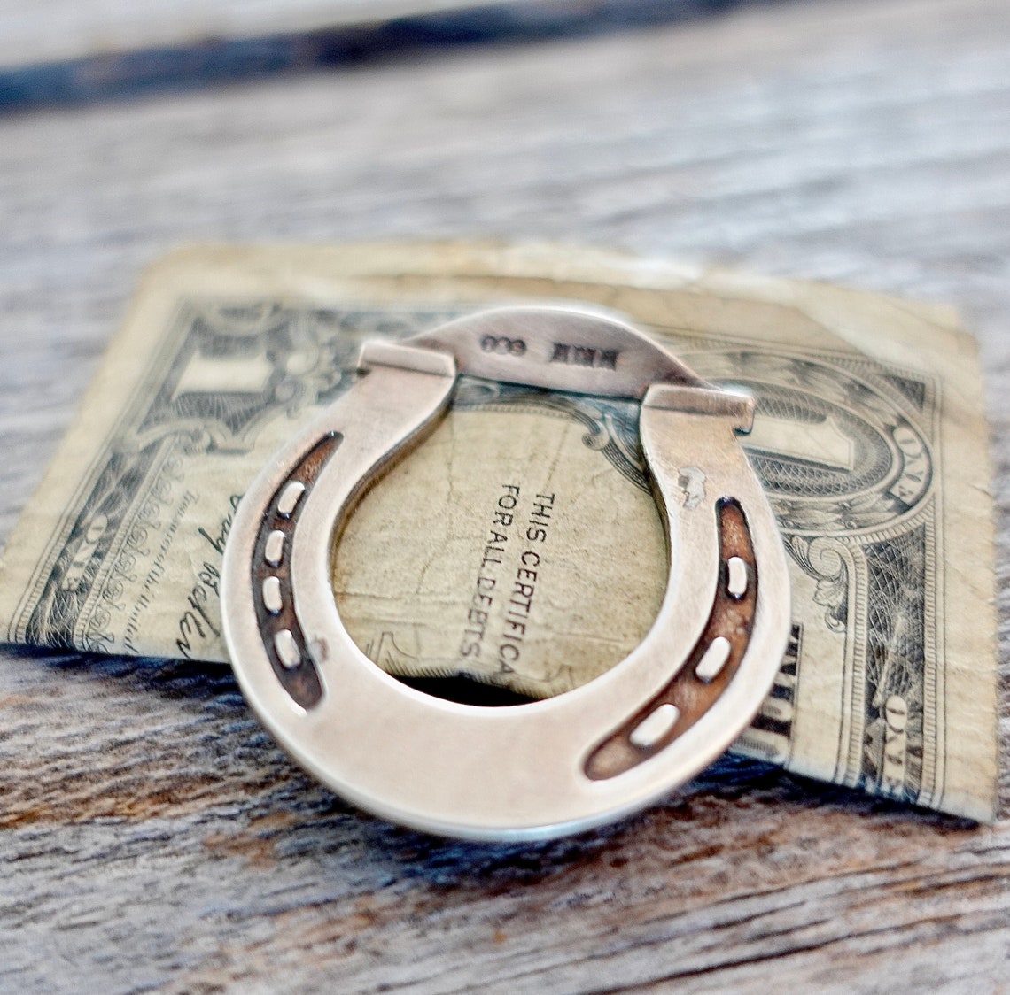 Lucky Horseshoe Money Clip / Vintage Southwest / Sterling Etsy UK