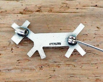Fred Harvey Horse Pin Turquoise & Sterling Silver - Vintage 1930's