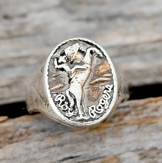 Vintage Roy Rogers Ring / Size 4.5 Sterling Silve… - image 3