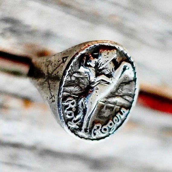 Vintage Roy Rogers Ring / Size 4.5 Sterling Silve… - image 9