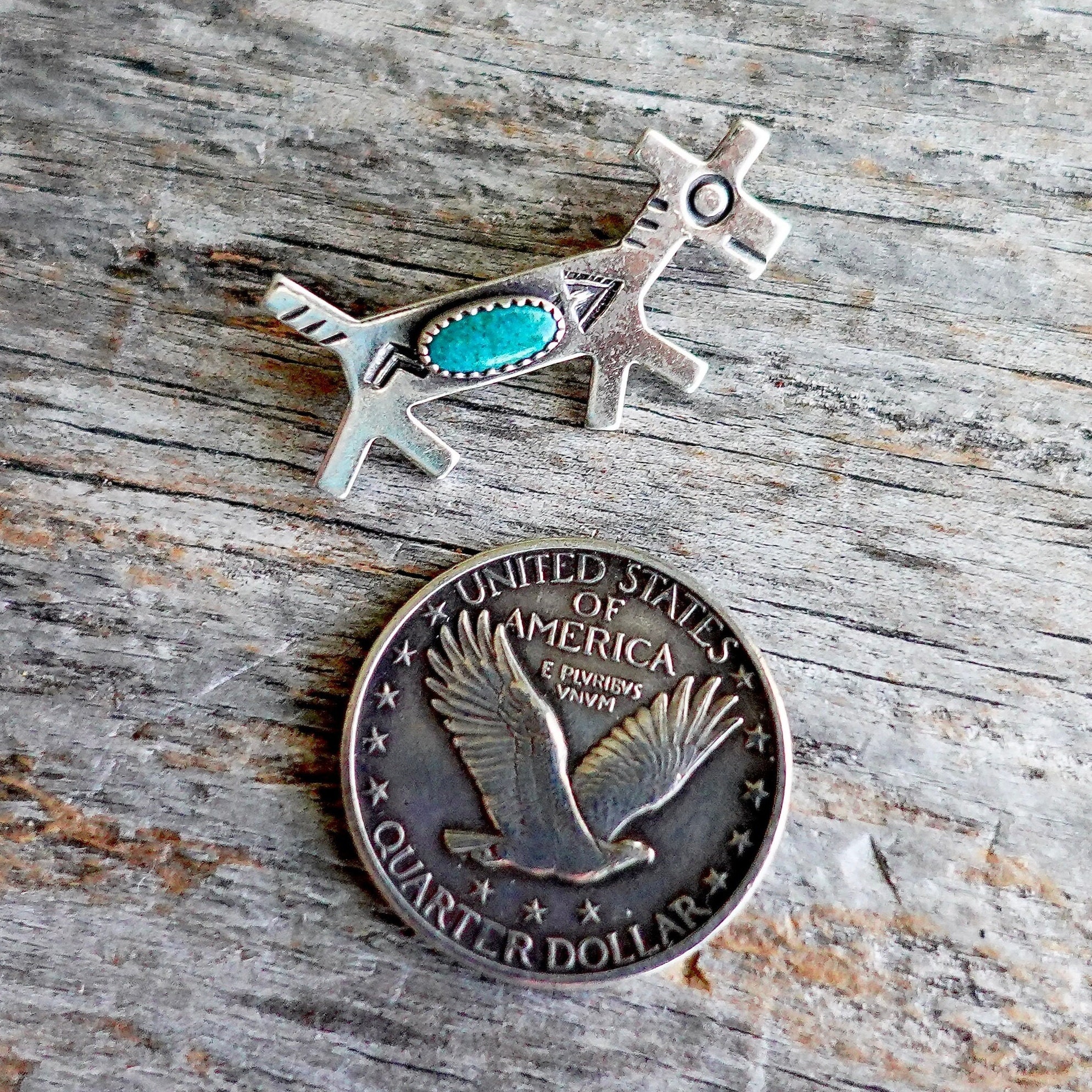 Fred Harvey Horse Pin Turquoise & Sterling Silver - Vintage 1930's