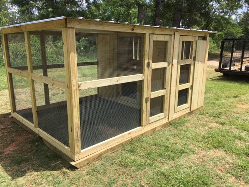 Chicken Coop 8 X 12 House Run Roost Animal Nesting Box Cage Poultry Assembled