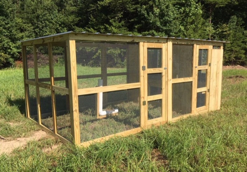 Chicken Coop 8 X 15 Poultry Animal Run House Roost Nesting Box Cage Assembled