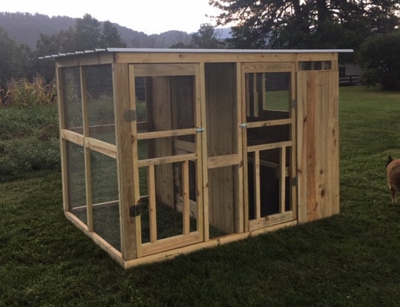 Chicken Coop 6 X 8 House Run Roost Animal Nesting Box Cage Poultry Assembled