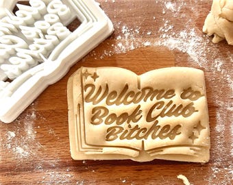 Book Club Cookie Cutter, Humorous Baking Gift, 4-Inch