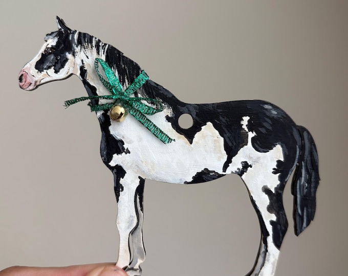Featured listing image: Hand Painted Horse Portrait Ornament, Custom Pony Gift