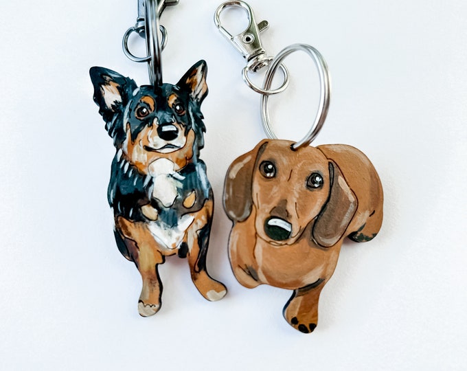 Featured listing image: Personalized Pet Portrait Keychain, Custom Pet Memorial Gift Portrait Keychain, Photo Keychain Pet Gifts, Dog mom Gift, Dog mom era