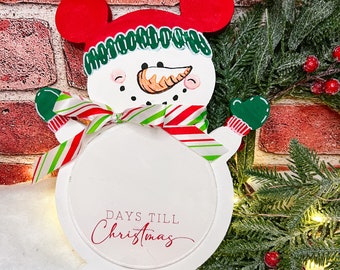 Days Till Christmas Advent Calendar, Snowman Mouse Christmas countdown, Christmas countdown Holiday sign, Holiday Snowman sign, Snowman gift