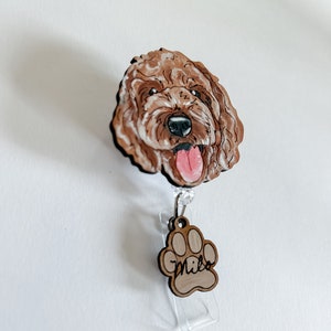 Custom Hand Painted Pet Badge Holder, Personalized Pet Badge Reel, Handmade Nurse Badge Reel , Medical Badge Holder Reel, Custom Nurse gift image 5