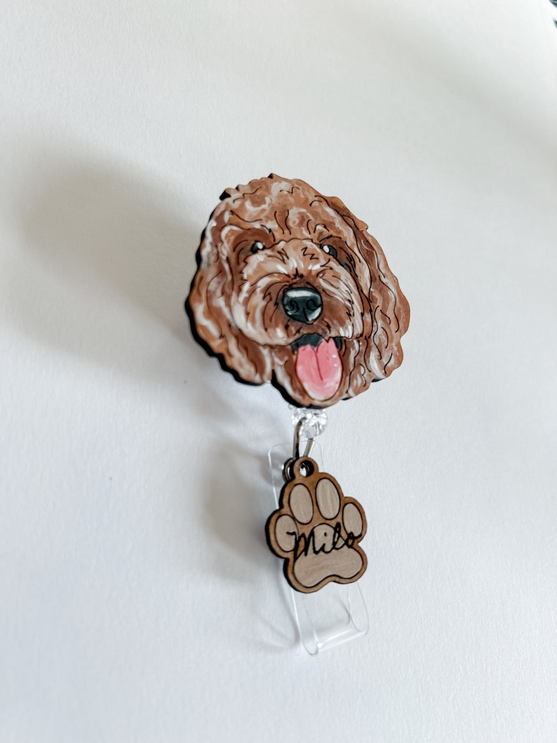 Custom Hand Painted Pet Badge Holder, Personalized Pet Badge Reel, Handmade Nurse Badge Reel , Medical Badge Holder Reel, Custom Nurse gift image 5