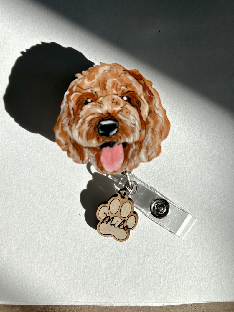 Custom Hand Painted Pet Badge Holder, Personalized Pet Badge Reel, Handmade Nurse Badge Reel , Medical Badge Holder Reel, Custom Nurse gift image 7