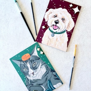 Personalized Pet Portrait, Custom Badly drawn Pet Portrait, Custom Pet Caricature painting, Custom Pet Portrait, Pet memorial gift COLORED