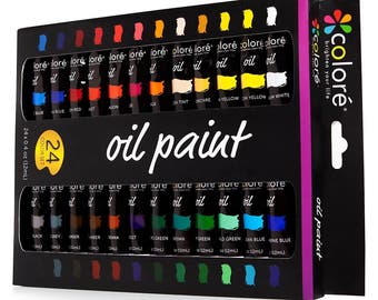 Professional Oil Paint Set: 24 Vibrant Colors for Artists