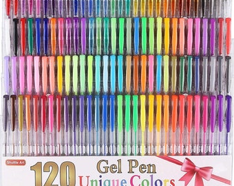 Shuttle Art 120 Unique Color Gel Pen Set - Vibrant Drawing Supplies for Artists & Crafters