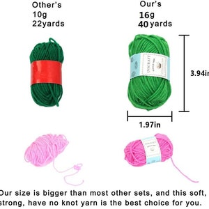 NEW Best Price 40 Acrylic Yarn Skeins, 1600 Yards Crochet Yarn with Reusable Storage Bag Includes 6 E-Books, 2 Crochet Hooks and more image 5