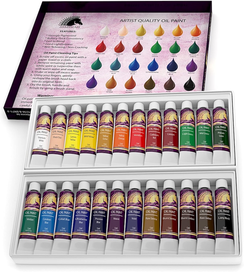 NEW Best Price Oil Paint Set 12ml X 24 Tubes Artists Etsy