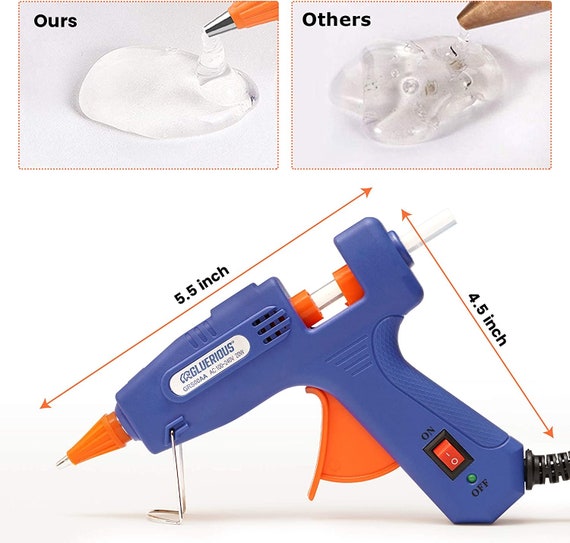 NEW Best Price Gluerious Mini Hot Glue Gun With 30 Glue Sticks for Crafts  School DIY Arts Home Quick Repairs, 20W, Blue Fast Ship 