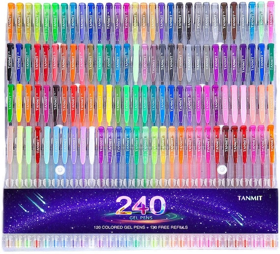 NEW Best Price Tanmit 240 Gel Pens Set 120 Colored Gel Pen Plus 120 Refills  for Adults Coloring Books Drawing Art Markers FAST SHIPPING 