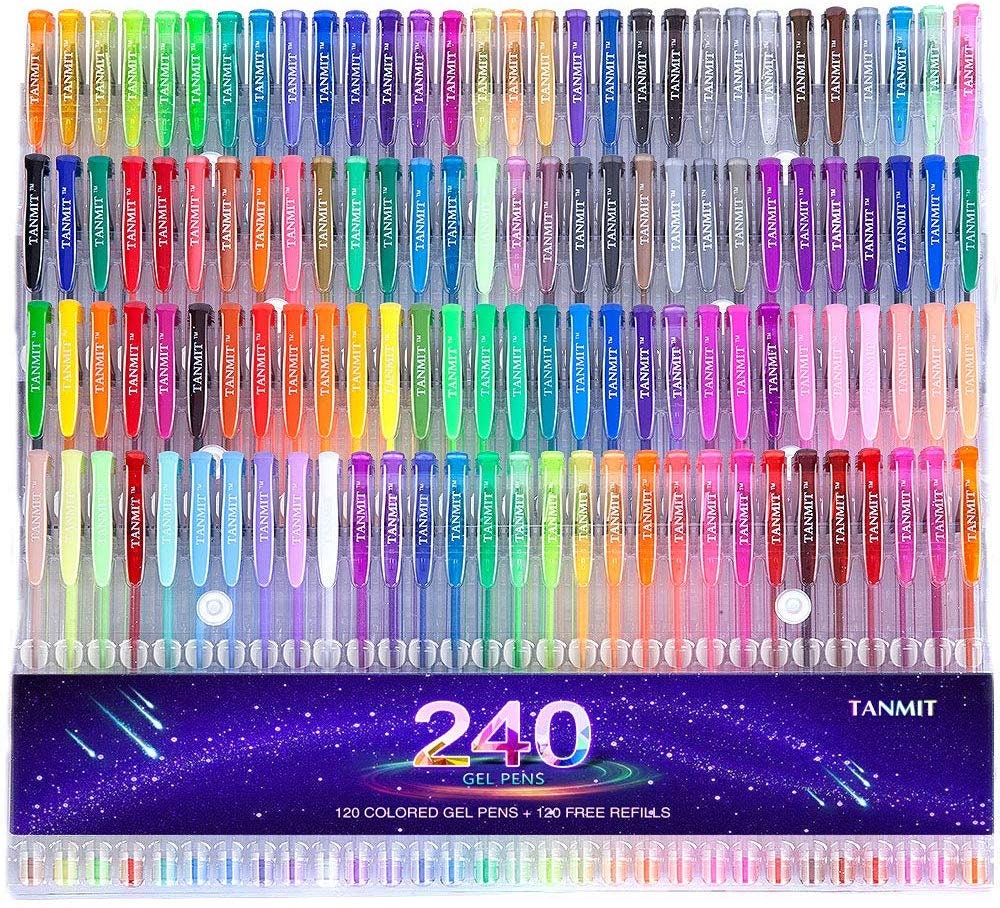 TANMIT Gel Pens Set Colored Fine Point Art Marker Pen 36 Unique