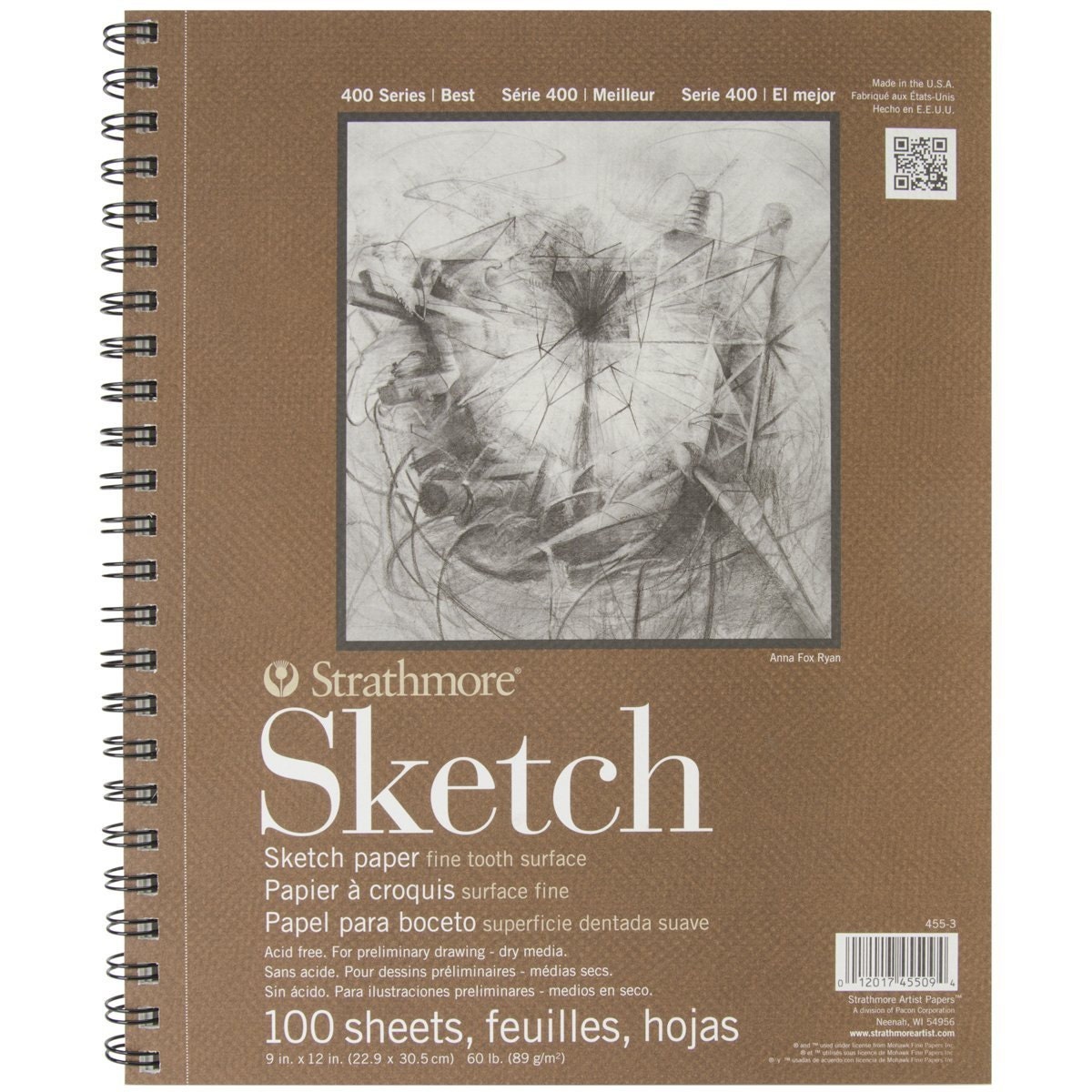 Craft County 9 X 12 Sketchbook, Notebook, Artist Drawing Paper, 100  Sheets Pad