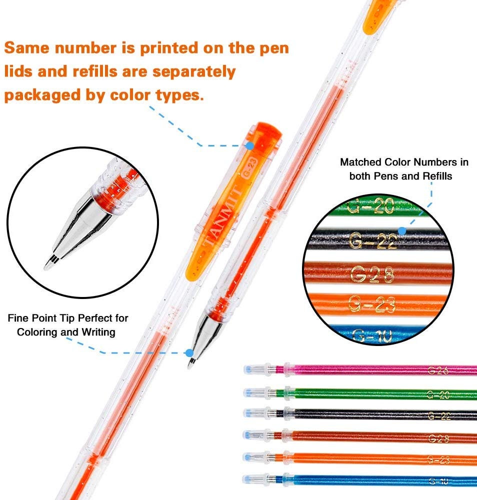 TANMIT Gel Pens, 36 Colors Gel Pens Set for Adult Indonesia