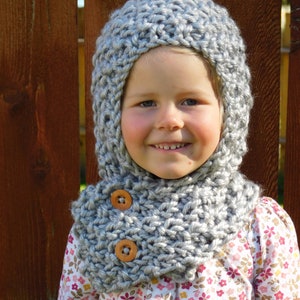 Knitted hooded toddler scarf, scarf pattern, digital document