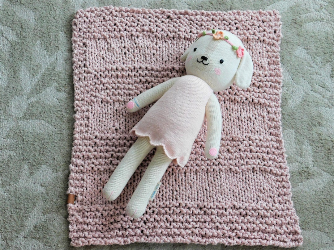 Knitted Carseat Blanket, Bulky Baby Blanket, Easy Knitting Pattern