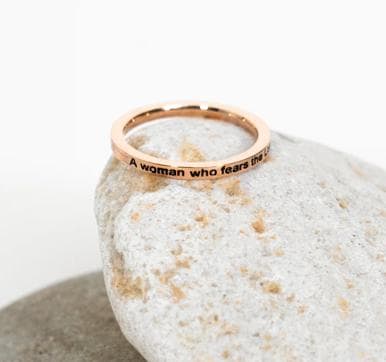 A WOMAN WHO FEARS, Ring, Stainless Rose Gold, Silver and
