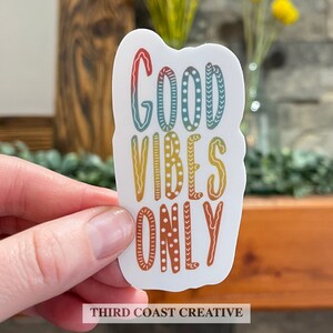 Good Vibes Only Sticker: Retro Hippie Waterproof Vinyl Decal