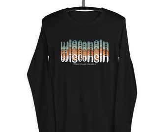 Wisconsin Long Sleeve Shirt: Retro Midwest Graphic Tee