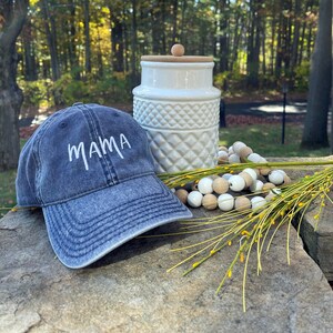 Vintage Washed Cotton &#39;Mama&#39; Baseball Hat