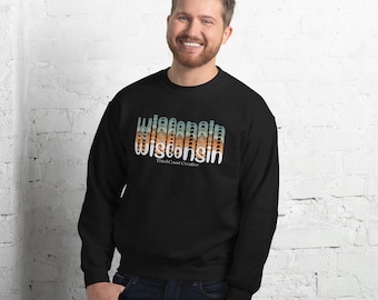 Wisconsin Sweatshirt: Retro Midwest Crewneck